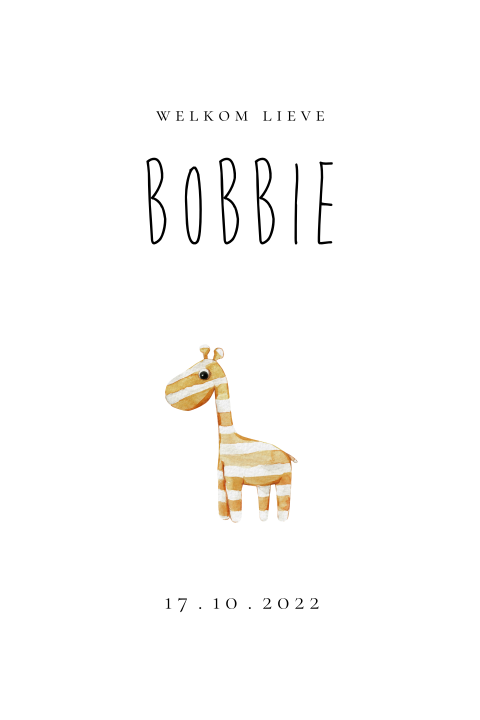 Geboortekaartje illustratie giraffe