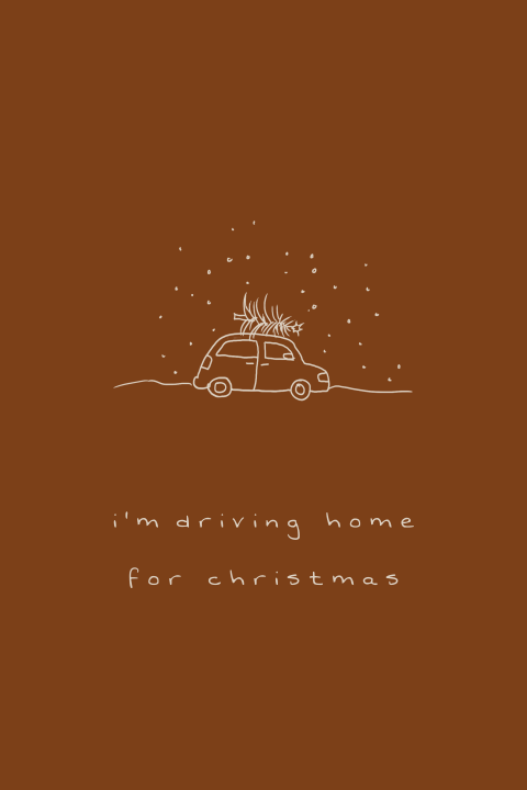 Kerstkaart driving home for christmas
