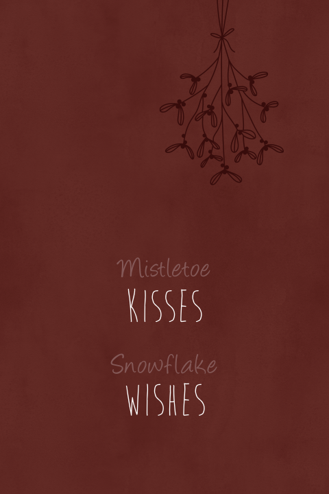 Kerstkaart Mistletoe kisses