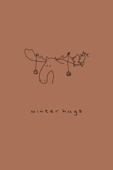 Kerstkaart winter hugs