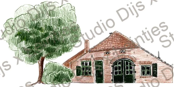 Trouwlocatie Hoeve Sparrendam, illustratie Studio Dijs x Leintjes