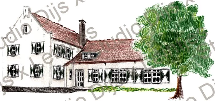 Trouwlocatie Hoeve de Boogaard, illustratie Studio Dijs x Leintjes