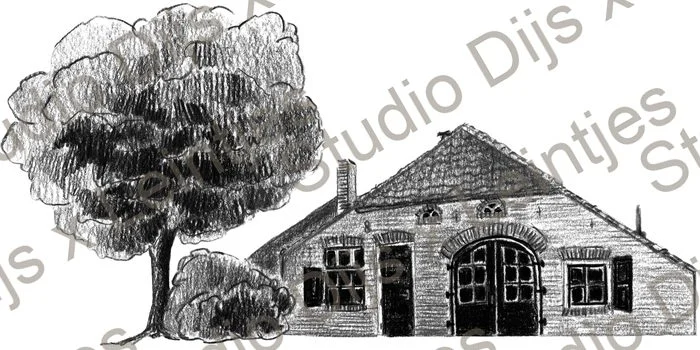 Trouwlocatie Hoeve Sparrendam, illustratie Studio Dijs x Leintjes