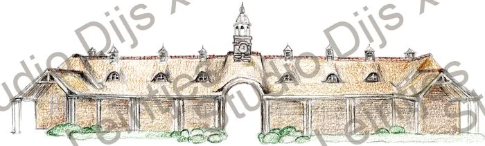Trouwlocatie Landgoed Brakkesteyn, Koetshuis, illustratie Studio Dijs x Leintjes
