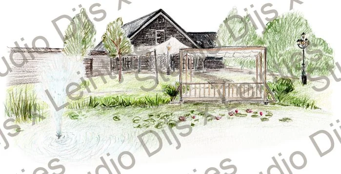 Trouwlocatie Schildhoeve, illustratie Studio Dijs x Leintjes
