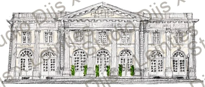 Trouwlocatie Afrikapaleis, illustratie Studio Dijs x Leintjes
