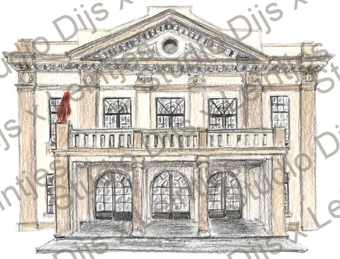 Trouwlocatie The Red Penguin, illustratie Studio Dijs x Leintjes
