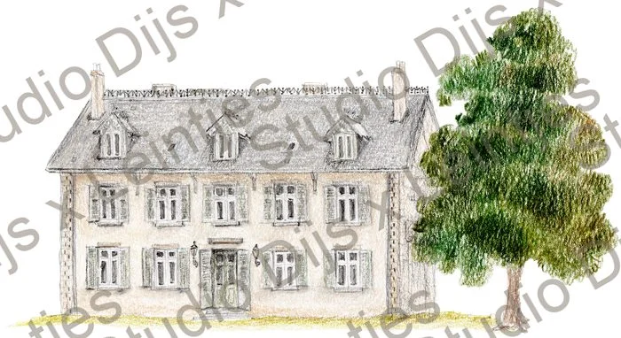 Trouwlocatie Domaine de Savigny, illustratie Studio Dijs x Leintjes
