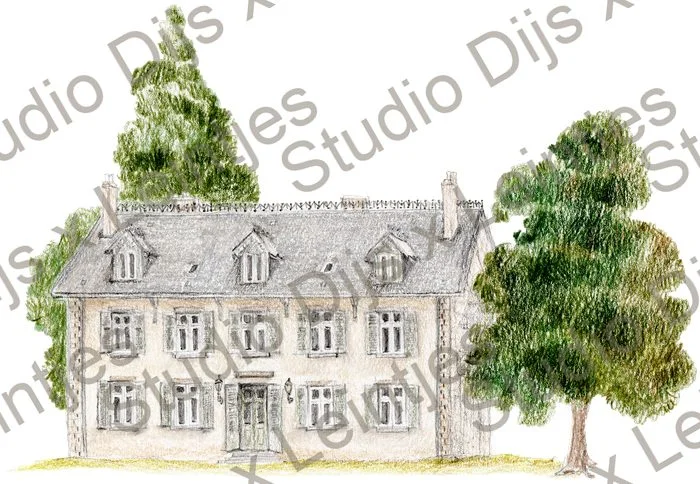 Trouwlocatie Domaine de Savigny, illustratie Studio Dijs x Leintjes
