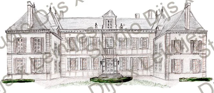 Trouwlocatie Chateau de Mairy, illustratie Studio Dijs x Leintjes