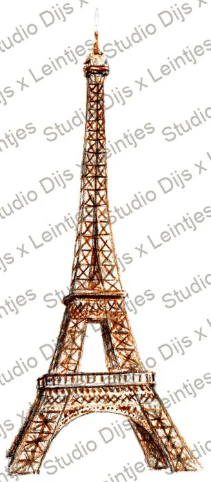 Trouwlocatie Eifeltoren, illustratie Studio Dijs x Leintjes