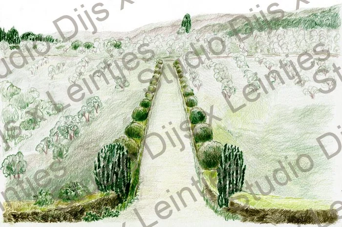 Trouwlocatie Italie, Torre A Cona, illustratie Studio Dijs x Leintjes