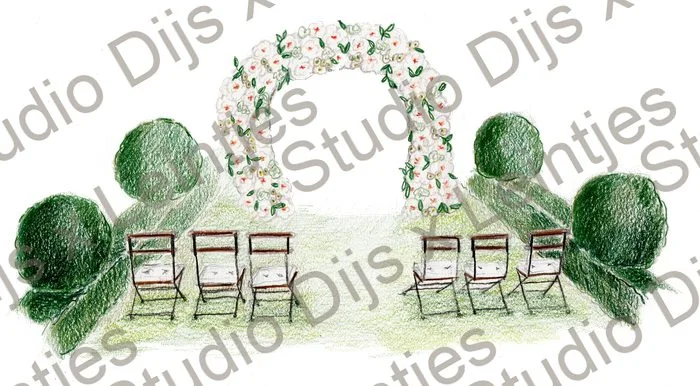 Trouwlocatie Italie, Toscane, illustratie Studio Dijs x Leintjes
