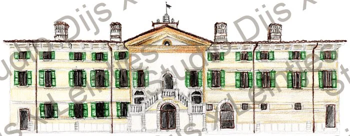 Trouwlocatie Villa Cariola, illustratie Studio Dijs x Leintjes