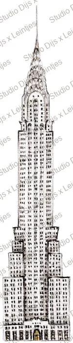 Trouwlocatie New York Chrysler Building, illustratie Studio Dijs x Leintjes