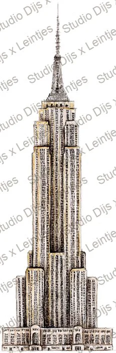Trouwlocatie New York Empire State Building, illustratie Studio Dijs x Leintjes