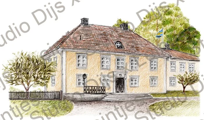 Trouwlocatie Aspa Herrgard Zweden, illustratie Studio Dijs x Leintjes