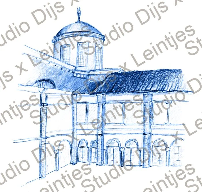 Trouwlocatie Portugal Kloostertuin, illustratie Studio Dijs x Leintjes