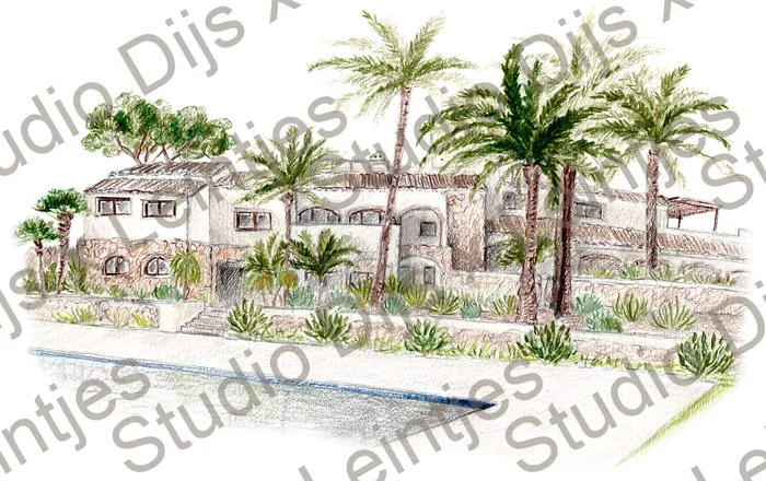 Trouwlocatie Boutique Hotel la Casita, illustratie Studio Dijs x Leintjes