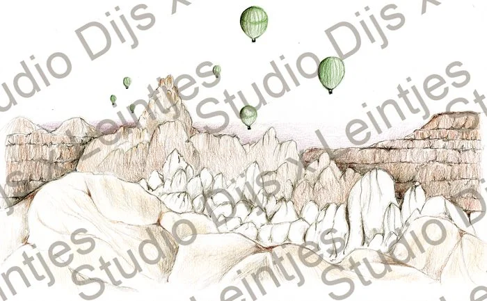 Trouwlocatie Cappadocie, illustratie Studio Dijs x Leintjes