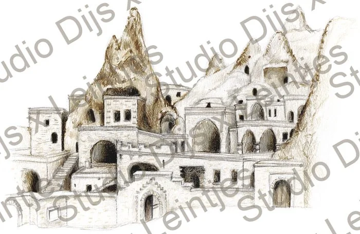 Trouwlocatie Cappadocie, illustratie Studio Dijs x Leintjes
