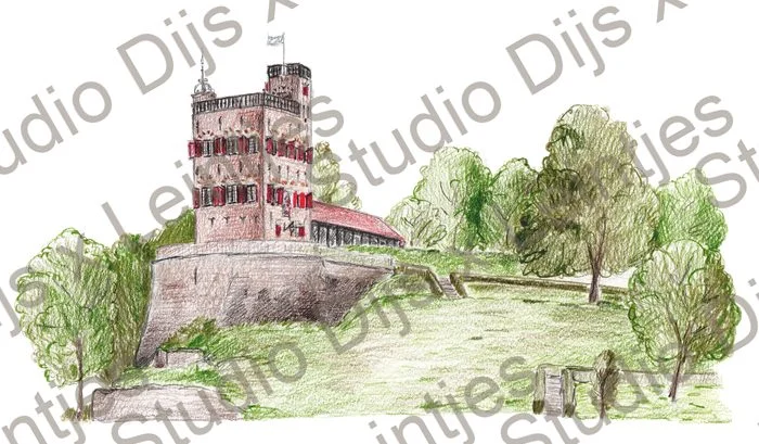 Trouwlocatie Belvédère Nijmegen, illustratie Studio Dijs x Leintjes
