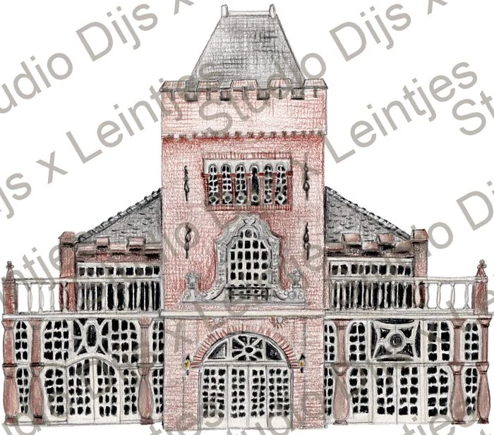 Trouwlocatie Kasteel Kerckebosch, illustratie Studio Dijs x Leintjes