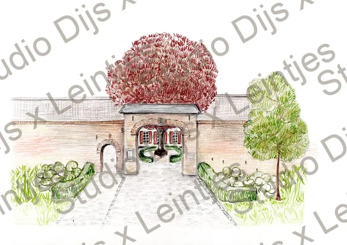 Trouwlocatie Kasteel Tongelaar, illustratie Studio Dijs x Leintjes