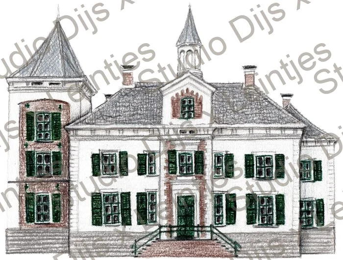 Trouwlocatie Kasteel de Haere, illustratie Studio Dijs x Leintjes