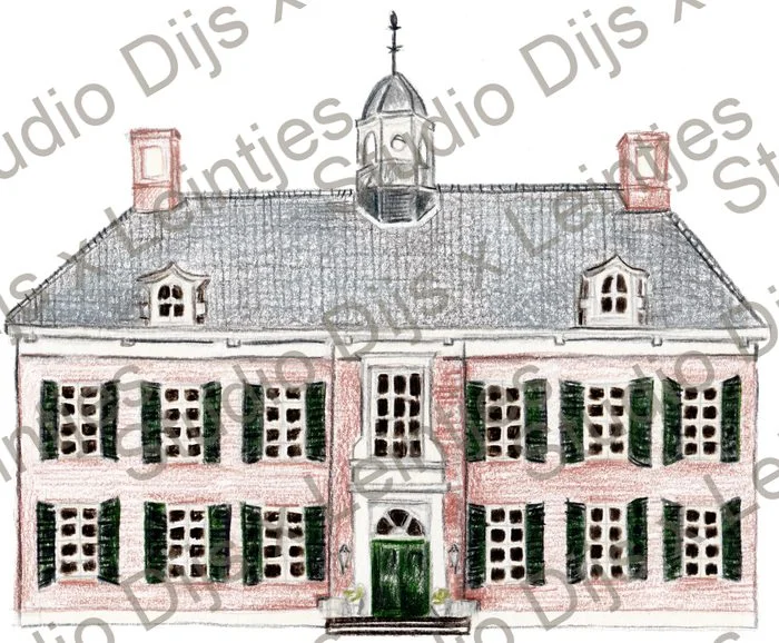 Trouwlocatie Trouwlocatie, illustratie Studio Dijs x Leintjes