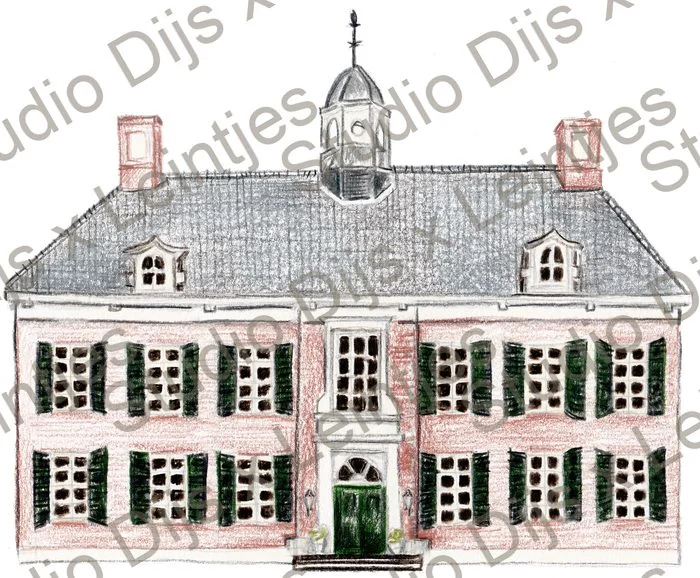 Trouwlocatie Kasteel de Oosterhof, illustratie Studio Dijs x Leintjes
