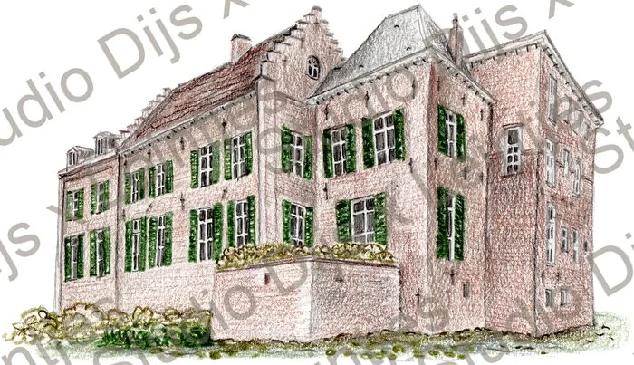 Trouwlocatie Kasteel Geldrop, illustratie Studio Dijs x Leintjes