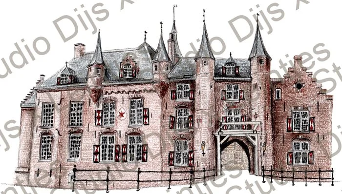Trouwlocatie Kasteel Maurick, illustratie Studio Dijs x Leintjes