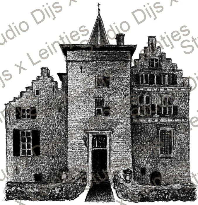 Trouwlocatie Kasteel Wijenburg, illustratie Studio Dijs x Leintjes