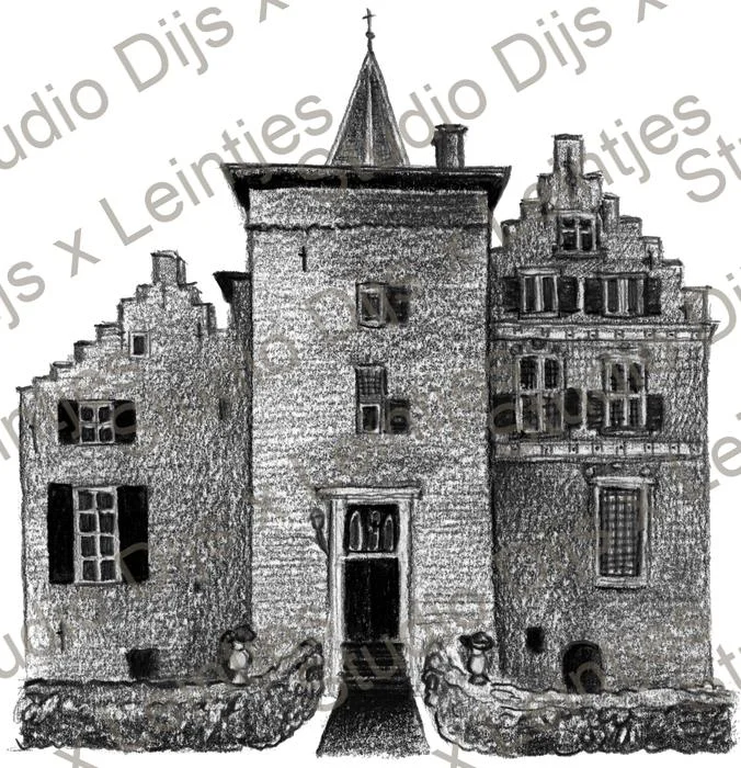 Trouwlocatie Kasteel Wijenburg, illustratie Studio Dijs x Leintjes