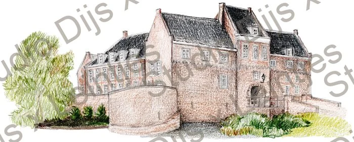 Trouwlocatie Kasteel Woerden, illustratie Studio Dijs x Leintjes