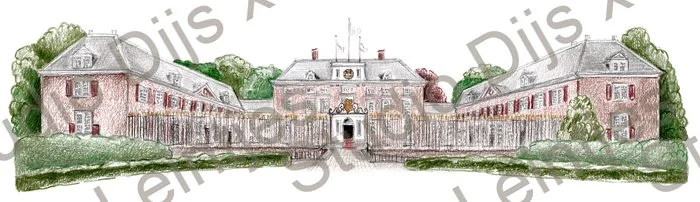 Trouwlocatie Slot Zeist, illustratie Studio Dijs x Leintjes