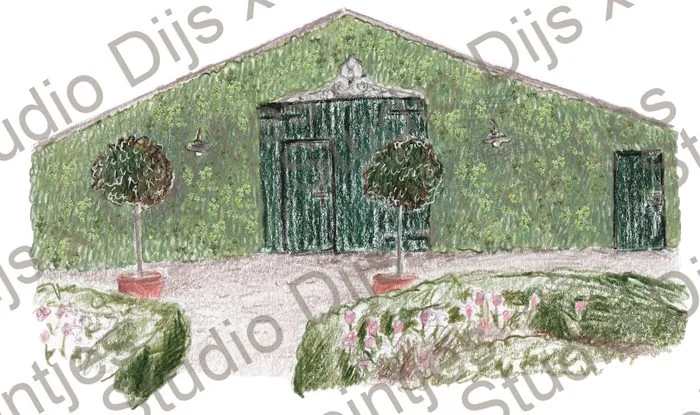 Trouwlocatie De Hazelhof, illustratie Studio Dijs x Leintjes