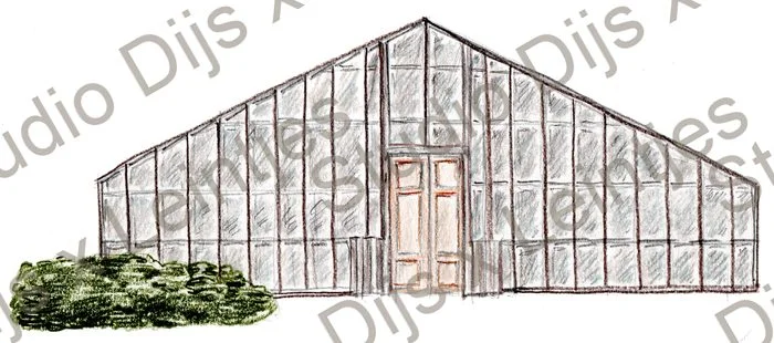 Trouwlocatie De Kas Winssen, illustratie Studio Dijs x Leintjes