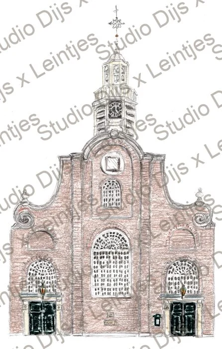 Trouwlocatie Pelgrimvaderskerk, illustratie Studio Dijs x Leintjes