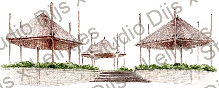 Trouwlocatie Wapen van Zoetermeer, de Hooibargen, illustratie Studio Dijs x Leintjes