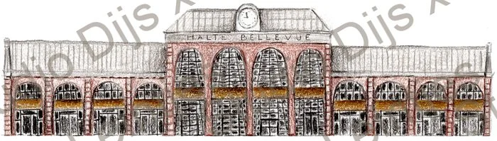 Trouwlocatie Bellevue, illustratie Studio Dijs x Leintjes