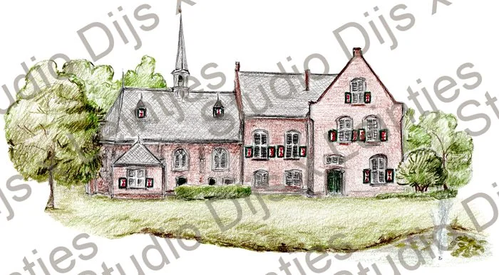 Trouwlocatie Klooster Bethlehem, illustratie Studio Dijs x Leintjes