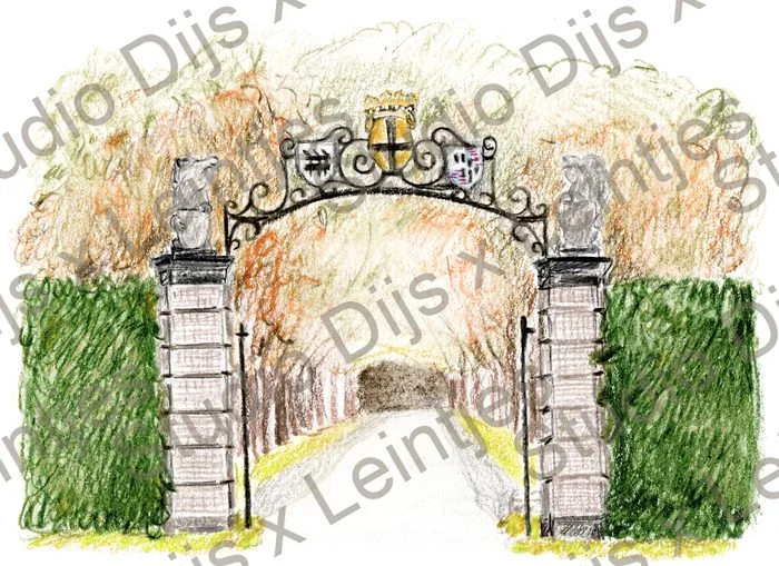 Trouwlocatie Poort Marienweerd, illustratie Studio Dijs x Leintjes