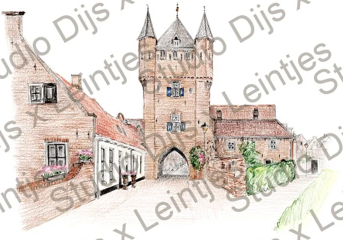 Trouwlocatie Poort van Hattem, illustratie Studio Dijs x Leintjes