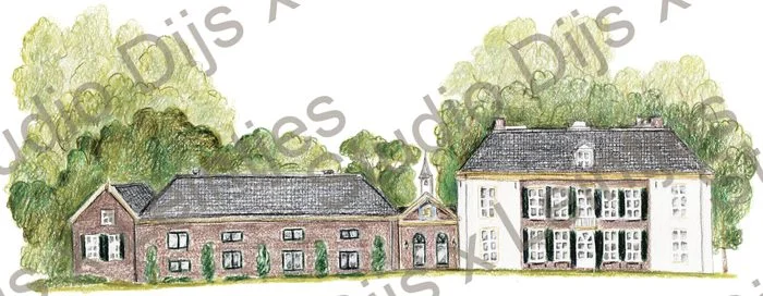 Trouwlocatie Huis Brakel, illustratie Studio Dijs x Leintjes