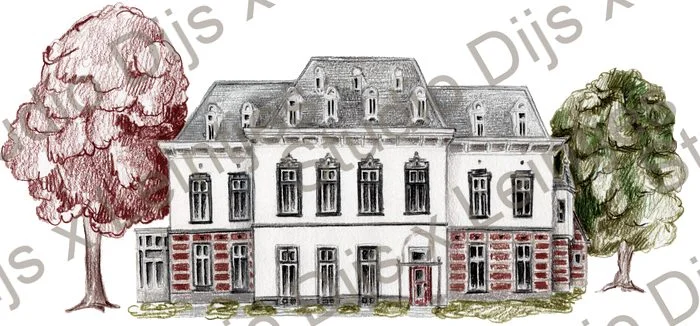 Trouwlocatie Landgoed Den Burgh Rijswijk, illustratie Studio Dijs x Leintjes