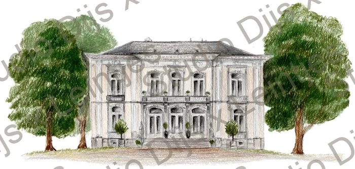 Trouwlocatie Landgoed Wolfslaar, illustratie Studio Dijs x Leintjes