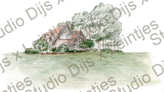 Trouwlocatie Landgoed de Holtweijde, illustratie Studio Dijs x Leintjes
