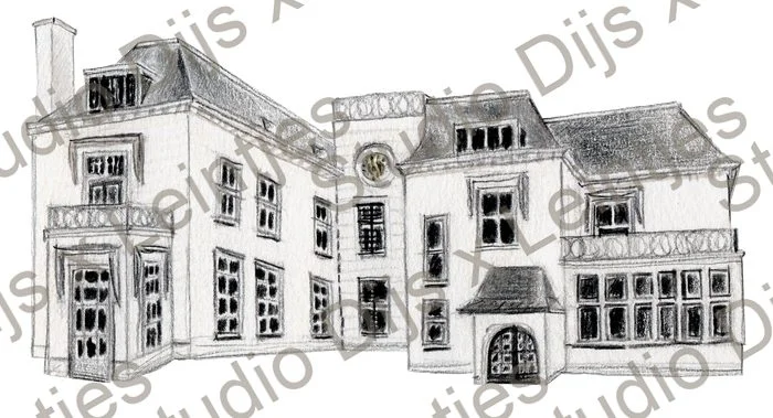 Trouwlocatie Landgoed ter Werve, illustratie Studio Dijs x Leintjes